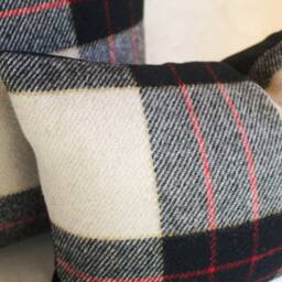 Hillsdale Plaid Wool Pillow Cover, Black & Tan Cover - Made To Order - thumbnail 2
