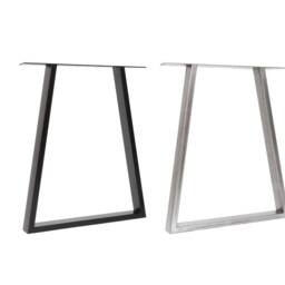 Handmade Solid Wood Desk With Industrial Steel Trapezium Legs - Rustic Home Office Custom Sizes - thumbnail 4