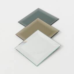 Orbis??? Bevelled Black Tinted Frameless Mirror With Velvet Backing, Customisable - thumbnail 4