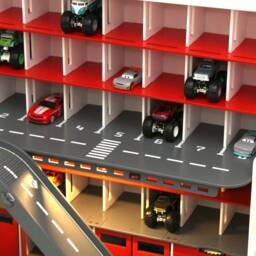 Toy Car Garage Playset For 3-5 Year Old Boy, Personalized Wooden - thumbnail 2