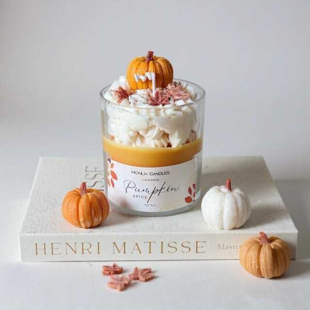 Pumpkin Spice Latte Scented Candle, Large Fall Candle Gift , Autumn Gift, Whipped Candle, Food Candle, Gourmet, Autumn Table Centrepiece - image 1