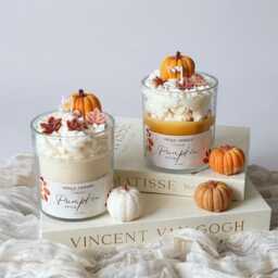 Pumpkin Spice Latte Scented Candle, Large Fall Candle Gift , Autumn Gift, Whipped Candle, Food Candle, Gourmet, Autumn Table Centrepiece - thumbnail 3