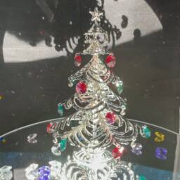 Swarovski Crystals Hand-studded Christmas Decor Collection Silver Plated Tree Snowman Gift Set Premium Holiday Sparkling - thumbnail 3