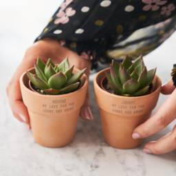 Couples Set Of Two Personalised Terracotta Plant Pots - thumbnail 4