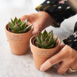Couples Set Of Two Personalised Terracotta Plant Pots - thumbnail 3