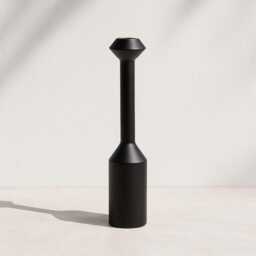 Black Natural Wood Candle Holder Set Farmhouse Home Decor - thumbnail 2