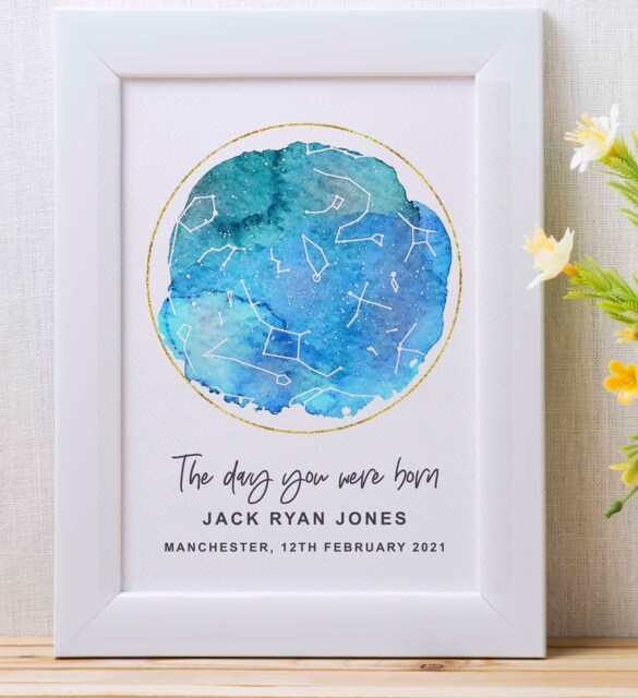 Personalised Star Map Print Astronomy Constellations, Birthday Gift, Map Of Stars - image 1