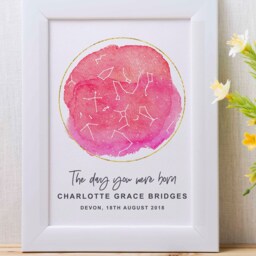 Personalised Star Map Print Astronomy Constellations, Birthday Gift, Map Of Stars - thumbnail 3