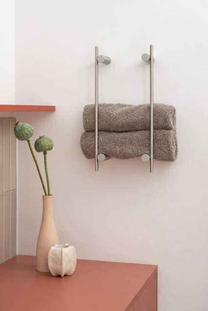 Stainless Steel Towel Rack, Brushed Wall Mounted Towel Holder, Silver Shelf, Inox Accessories, Modern Bathroom Luvia - image 1