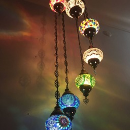 7 - Ball Turkish Water Drop Style Mosaic Chandelier Multi-Color - thumbnail 4