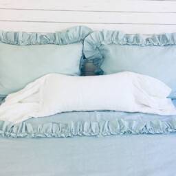 Linen Bed Cover With Vintage Ruffles, Ruffle Sheet, Custom Made - thumbnail 3