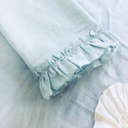 Linen Bed Cover With Vintage Ruffles, Ruffle Sheet, Custom Made - thumbnail 4