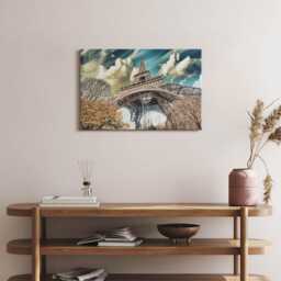 Great View Of The Eiffel Tower Canvas, Picture Wall Hanging, Creamy Art, Architecture Canvas Painting - thumbnail 3