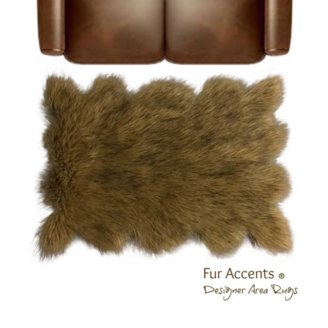 Faux Fur Area Rug - Coyote Pelt Style, Handmade Throw - image 1