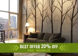 Winter Tree Wall Decal Living Room Wall Decals Sticker Home Decor Decor - thumbnail 1
