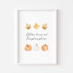 Autumn Leaves & Pumpkins Please - Print Pumpkin Prints Decor Halloween Fall Seasonal Wall Art - thumbnail 2