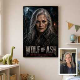 Personalised Monster Slayer Canvas From Photo, Custom Title Subtitle, Dark Fantasy Wall Art Gift For Gamers Gaming Room Decor - thumbnail 2