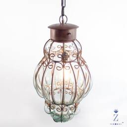 Queen Pendant Light, Clear Glass & Iron Chandelier - thumbnail 3