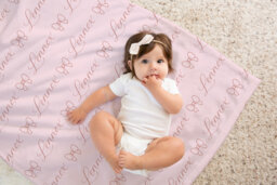 Personalized Name Blanket, Customizable Minky Unique For Newborns Baby & Kids, Nursery Decor, Popular Shower Gift, Nb11 - thumbnail 1