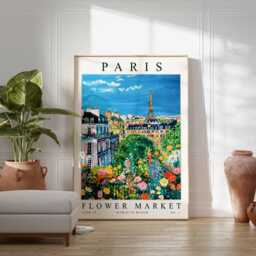 Paris Flower Market Poster French Floral Botanical Print - thumbnail 2