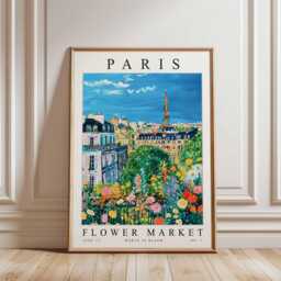 Paris Flower Market Poster French Floral Botanical Print - thumbnail 3