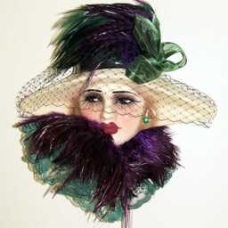 Unique Creations Lady Face Mask Wall Hanging Decor - thumbnail 2