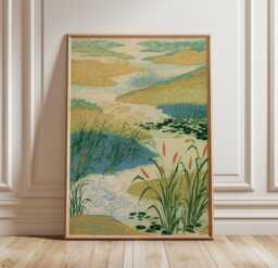Coastal Wetlands Poster, Marsh Landscape Print, Nature Wall Art - thumbnail 1