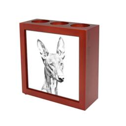 Pharaoh Hound - Wooden Stand For Candles/Pens With The Image Of A Dog New Collection - thumbnail 1