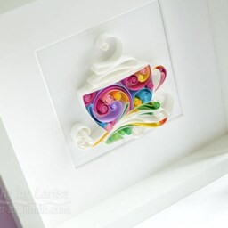 Coffee Cup Paper Quilling Wall Art 3D Kitchen Cafe Decor - thumbnail 4
