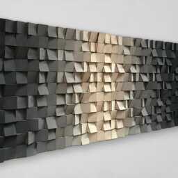 Reclaimed Wood Ombre Wall Art - Black To White Mosaic - thumbnail 2
