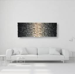 Reclaimed Wood Ombre Wall Art - Black To White Mosaic