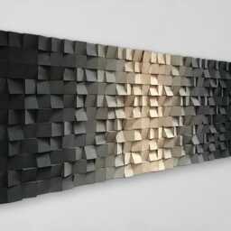 Reclaimed Wood Ombre Wall Art - Black To White Mosaic - thumbnail 3