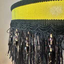 Lux Velvet Lampshade - Pendant Victorian Style Lampshade With Handmade Fringe & Crystal Glass Stones For Ceiling Lamps Or Floor Lamps - thumbnail 3