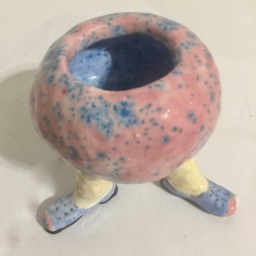 Ceramic Planter Vase Mini Container Clay Art Porcelain Sculpture Garden Shoe Feet - thumbnail 3