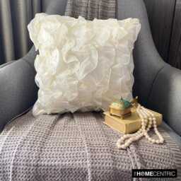 "Designer Ruffles Toss Throw Pillow 16""x16" - thumbnail 2