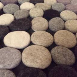 Felt Stone Rug, Wool Pebble Gray Tones, - 31.5 X 20 Inches - thumbnail 3