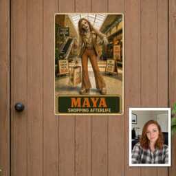 Personalised 1970S Mall Zombie Metal Plaque From Photo, Custom Poster Title Text, Retro Horror Sign Gift For Fans Door Wall Decor - thumbnail 4