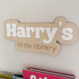 Little Library Sign, Personalised Kids Book Corner, Nook Childrens Room Decor, Nursery Wall Art - thumbnail 3