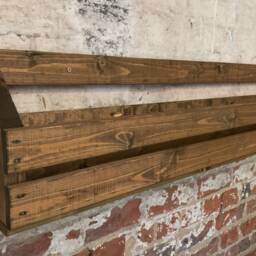 Wall Mounted Wooden Shoe Rack Storage Unit Chunky Rustic Shelves Heavy Duty Holds 6 Pairs Of Shoes Extra Large Fully Assembled - thumbnail 3