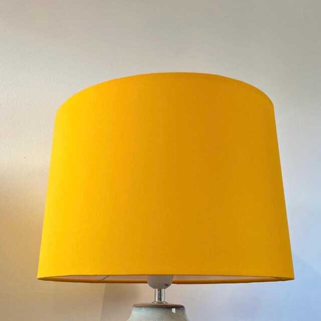Yellow Cotton French Drum Lampshade, Empire Sunny Yellow Ceiling Light Shade - image 1