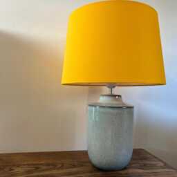Yellow Cotton French Drum Lampshade, Empire Sunny Yellow Ceiling Light Shade - thumbnail 2