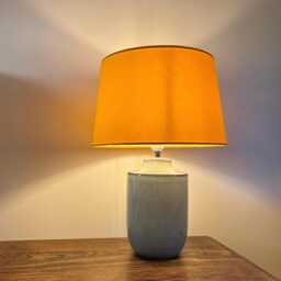 Yellow Cotton French Drum Lampshade, Empire Sunny Yellow Ceiling Light Shade - thumbnail 2