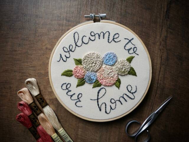 Embroidery Hoop Art ?? Wall Home Decor Welcome To Our Hand Embroidered Loftfullofgoodies Housewarming Gift - image 1