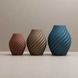 Metallic Swirl Vase Set Teal, Gold, Copper Home Decor, Living Room Ornament, Accessories - thumbnail 2
