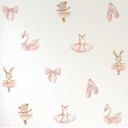 Fabric Nursery Wall Stickers - Ballet Pink Dance Decals For Girls' Room Removable Kids' Bedroom Or Playroom - thumbnail 2
