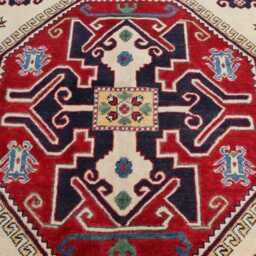 5x7 Ft Afghan Kazak Hand Knotted Area Rug, Luxury Brand New Rug, Medallion Geometric Rug For Livingroom - thumbnail 3