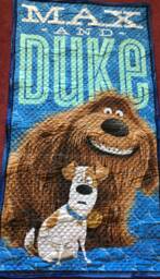 Nursery Room Dog Wall Hanging Quilt/Dog Quilt/Baby Shower Gift/Max & Duke Quilt/Newborn Gift Quilt/Animal Print - thumbnail 1