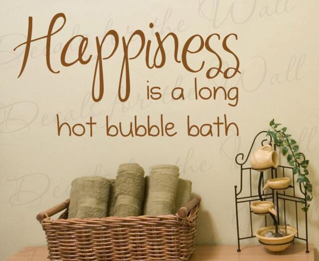 Happiness Long Hot Bubble Bath Bathroom Kid Baby Quote Decal Decoration Large Wall Lettering Sticker Adhesive Vinyl Decor Art Letters Ba06 - image 1