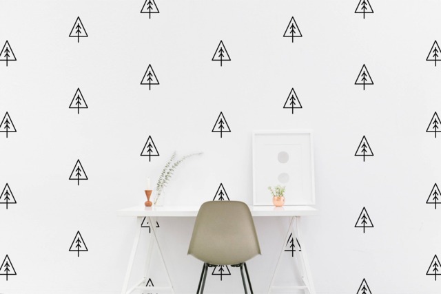 Pine Tree Wall Decal Kids Room Wall Sticker, Nursery Christmass, Bedroom Pattern Wallpaper Vinyl Decals Stickers Home Decor - image 1