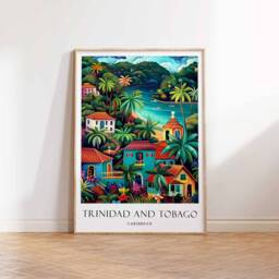 Trinidad & Tobago Poster, Caribbean Art, Travel Decor, Beach Island Poster - thumbnail 3